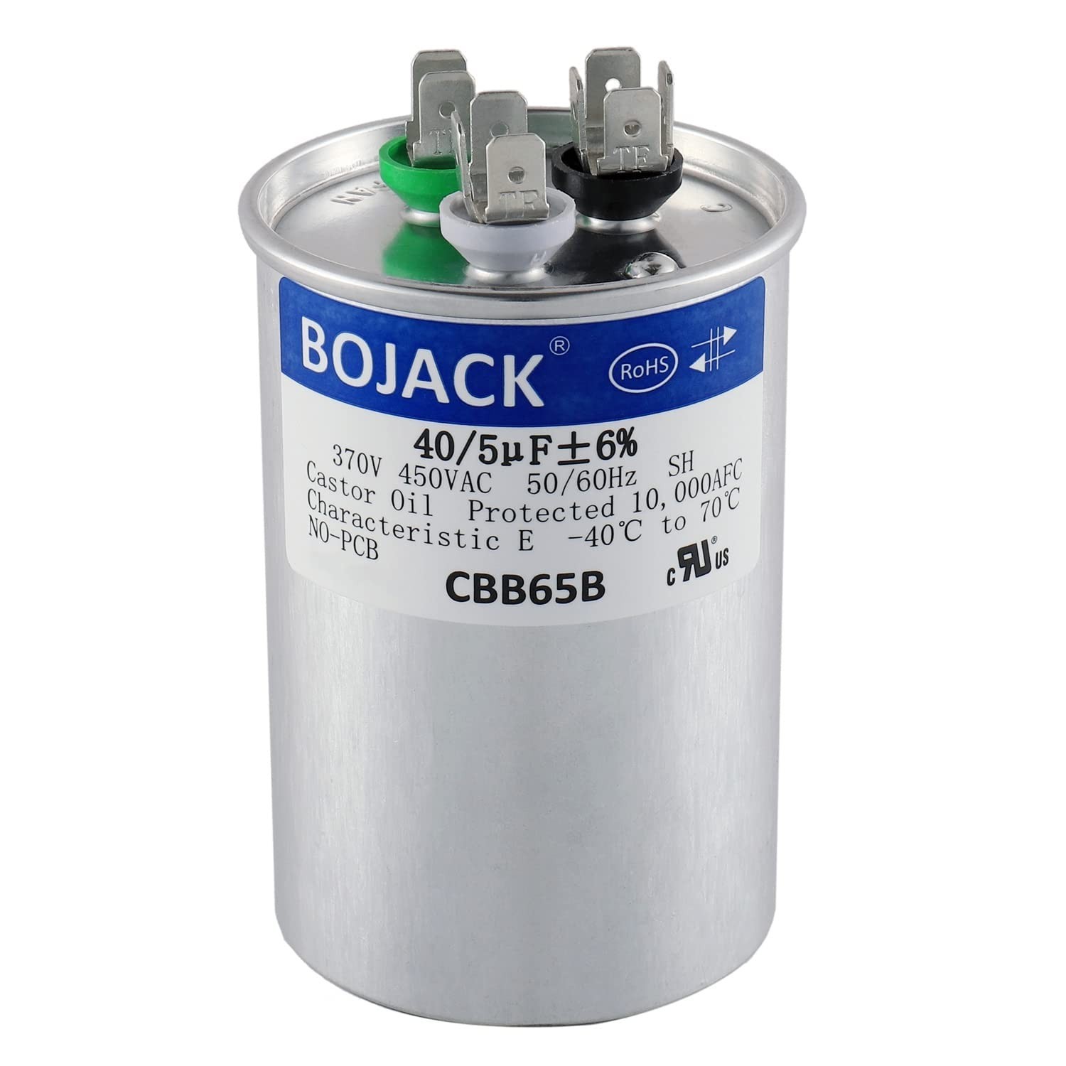 40+5 uF Dual Run Capacitor 370V/440V for AC Motor, Fan Start, Condenser