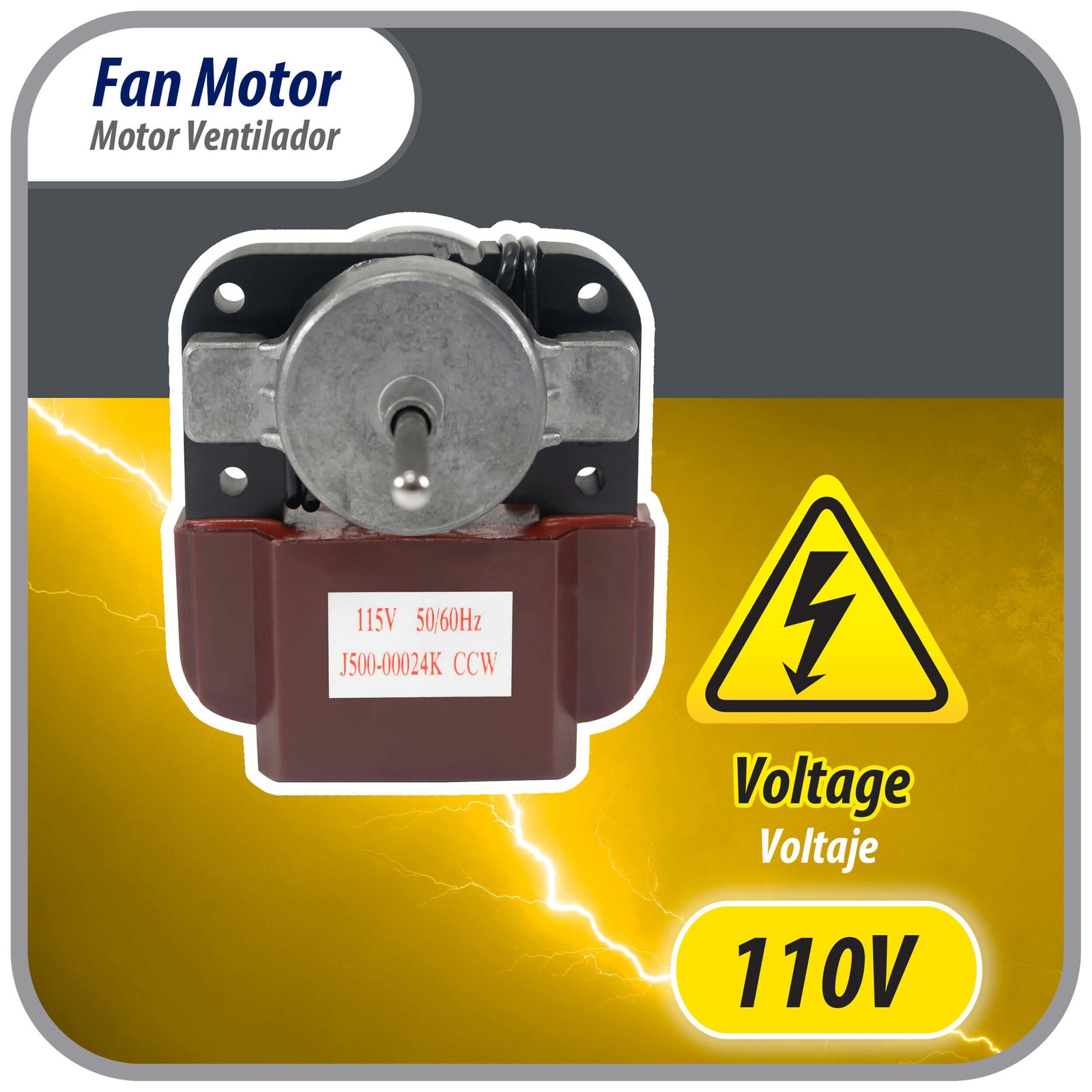 Appli Parts APFM-500 8 W Fan Motor, 110 V, 50/60 Hz, 0.16 A, 2800 rpm, CCW rotat