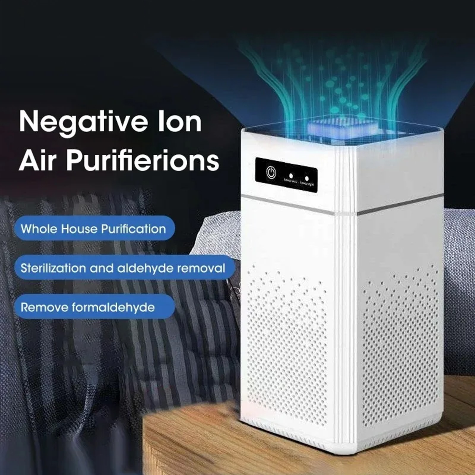 Home HEPA Air Purifier Air Cleaner for Allergies Smoke Mold Odor Dust Large Room