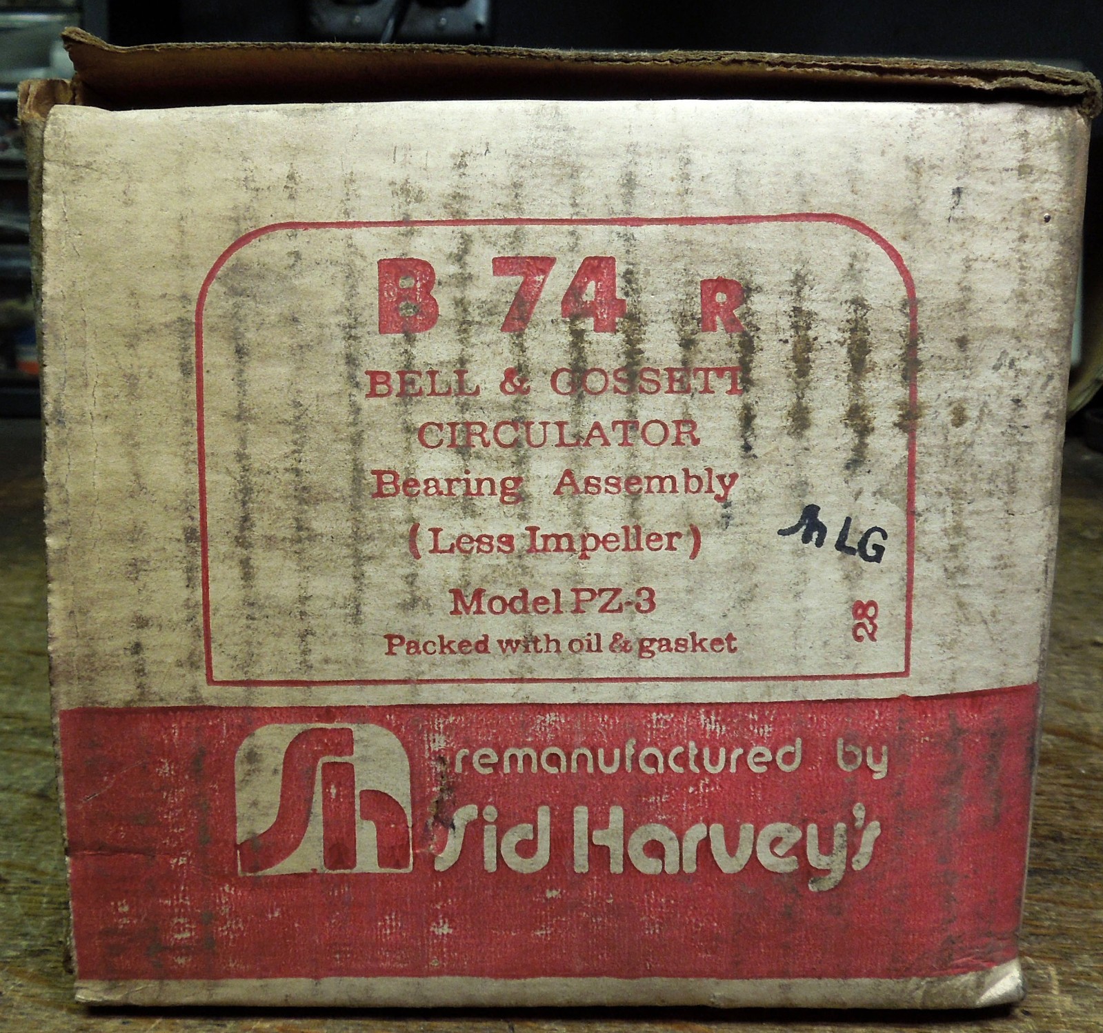 BELL & GOSSETT/SID HARVEY REMANUFACTURED BEARING ASSEMBLY B74-R MODEL#PZ-3 HVAC