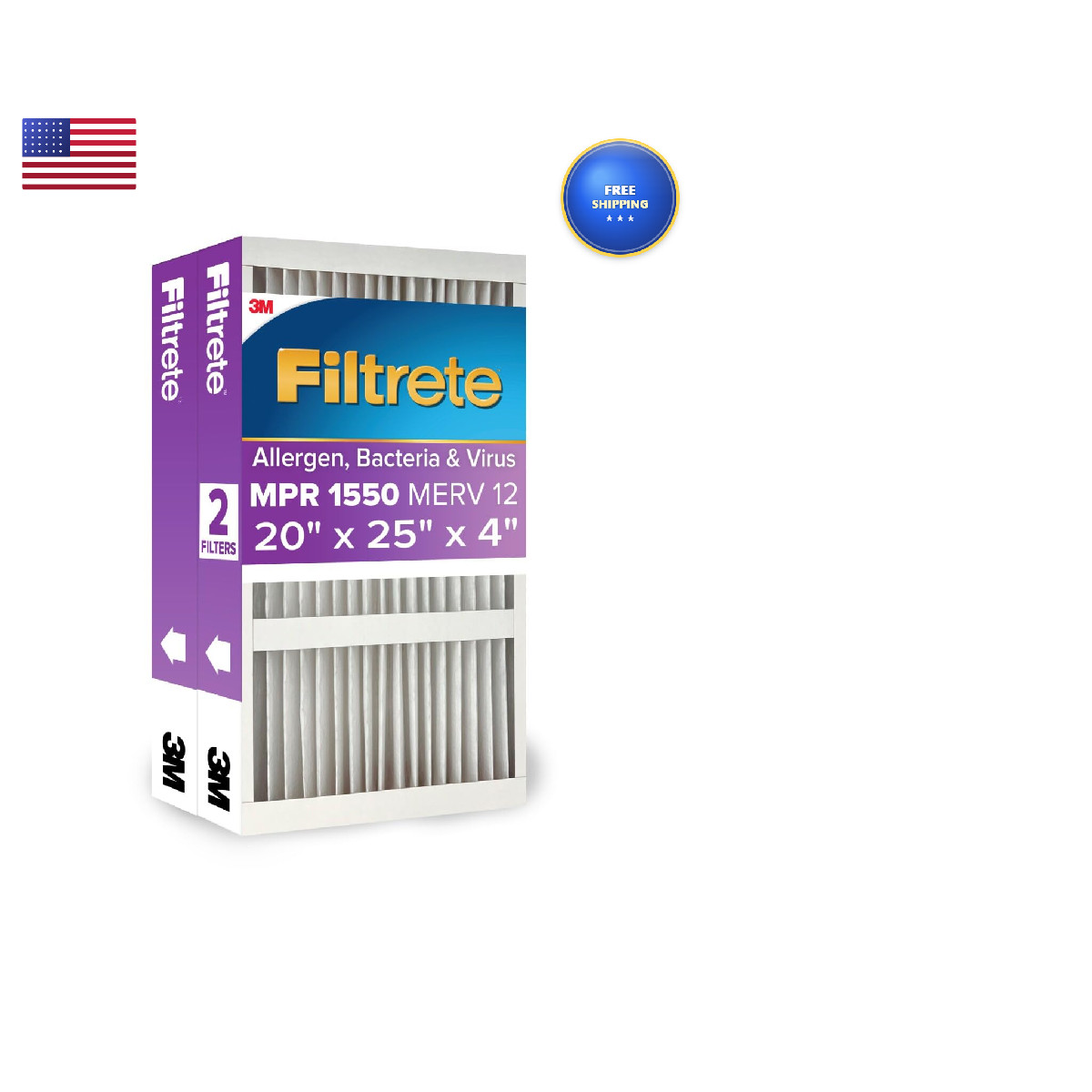 Filtrete 20X25X4 Slim Fit 3.75 Width Ac Furnace Air Filter Mpr 1550 Merv 12