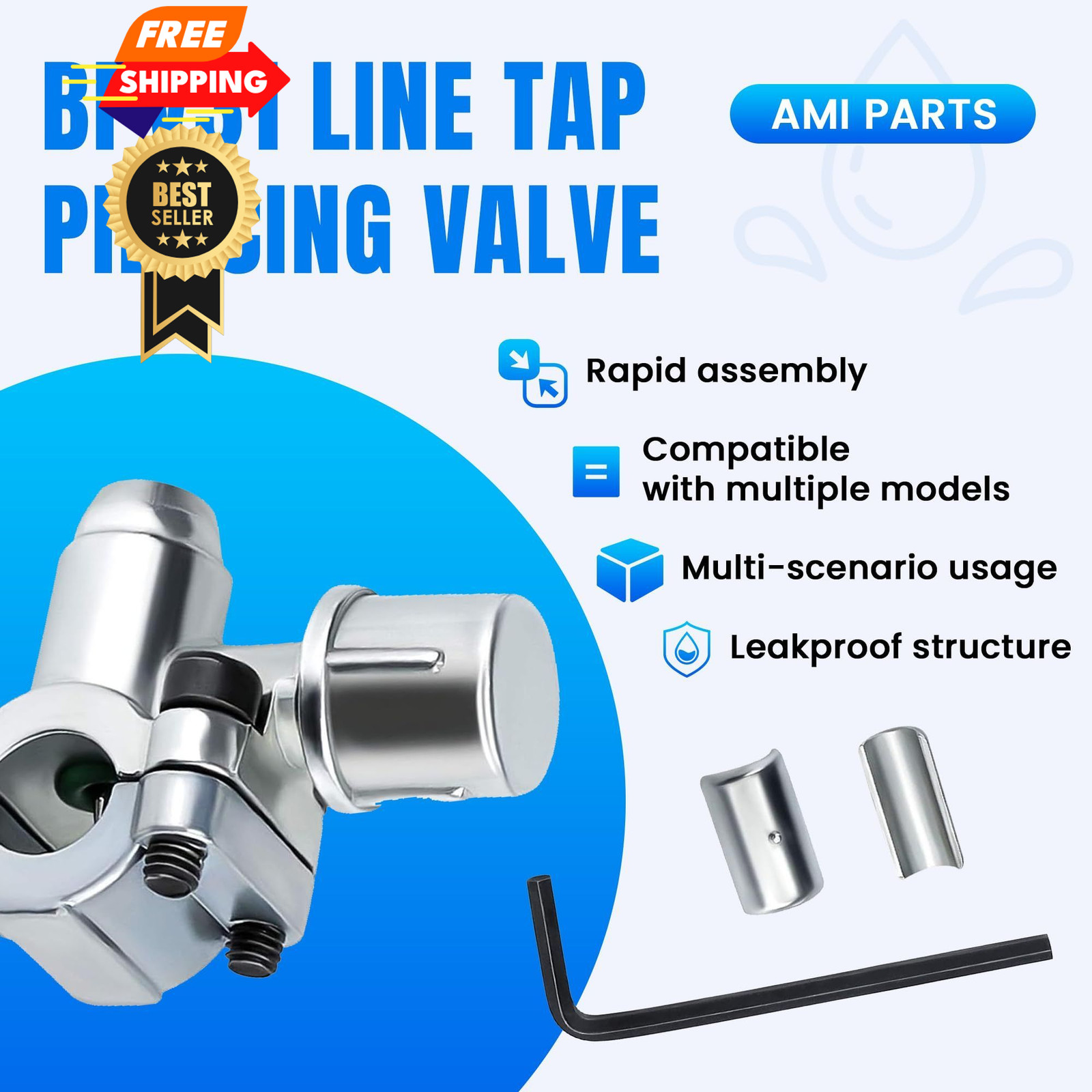 AMI PARTS BPV31 1/4 inch, 5/16 3/8 inch (pipe fitting size), Silver-1