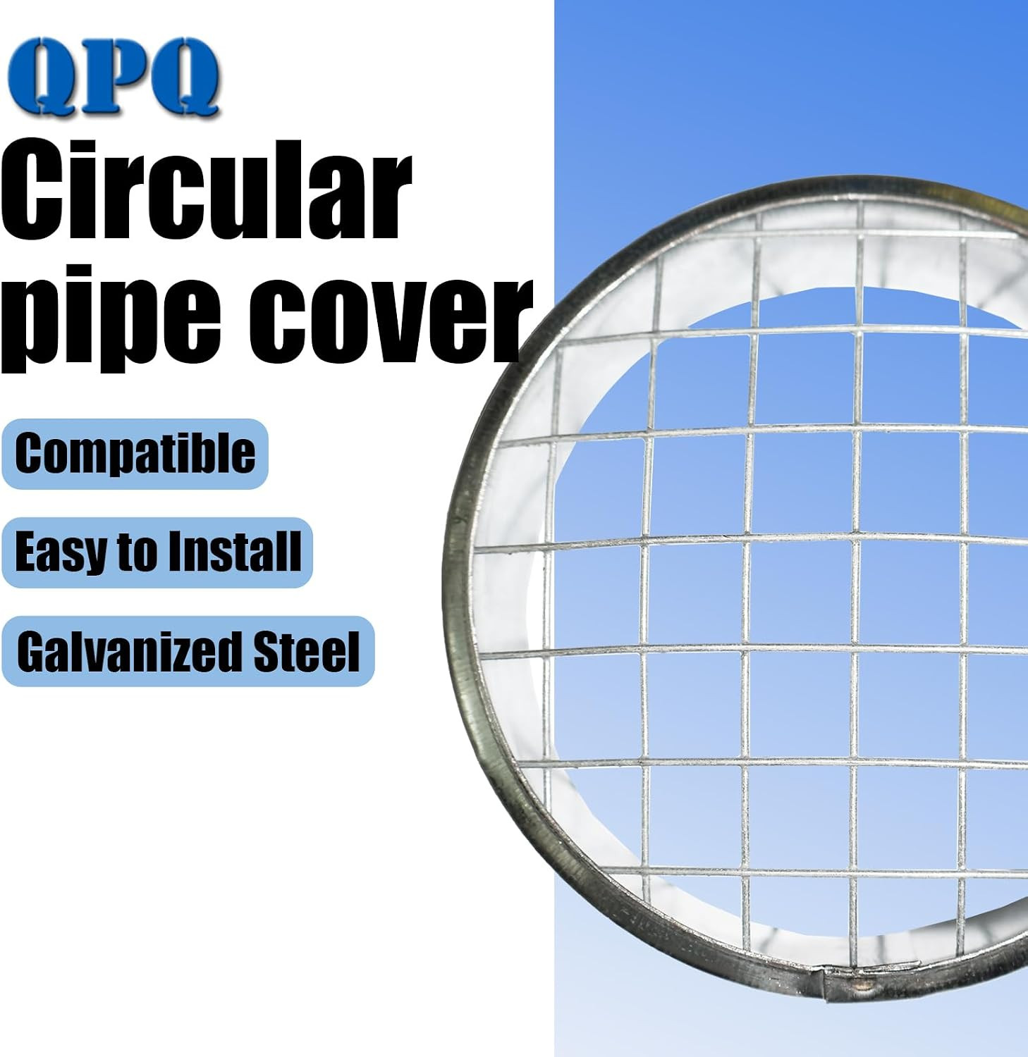 4 Inch HVAC Vent Cover, Galvanized Steel Round Duct Cap with Mesh Screen. Dut…