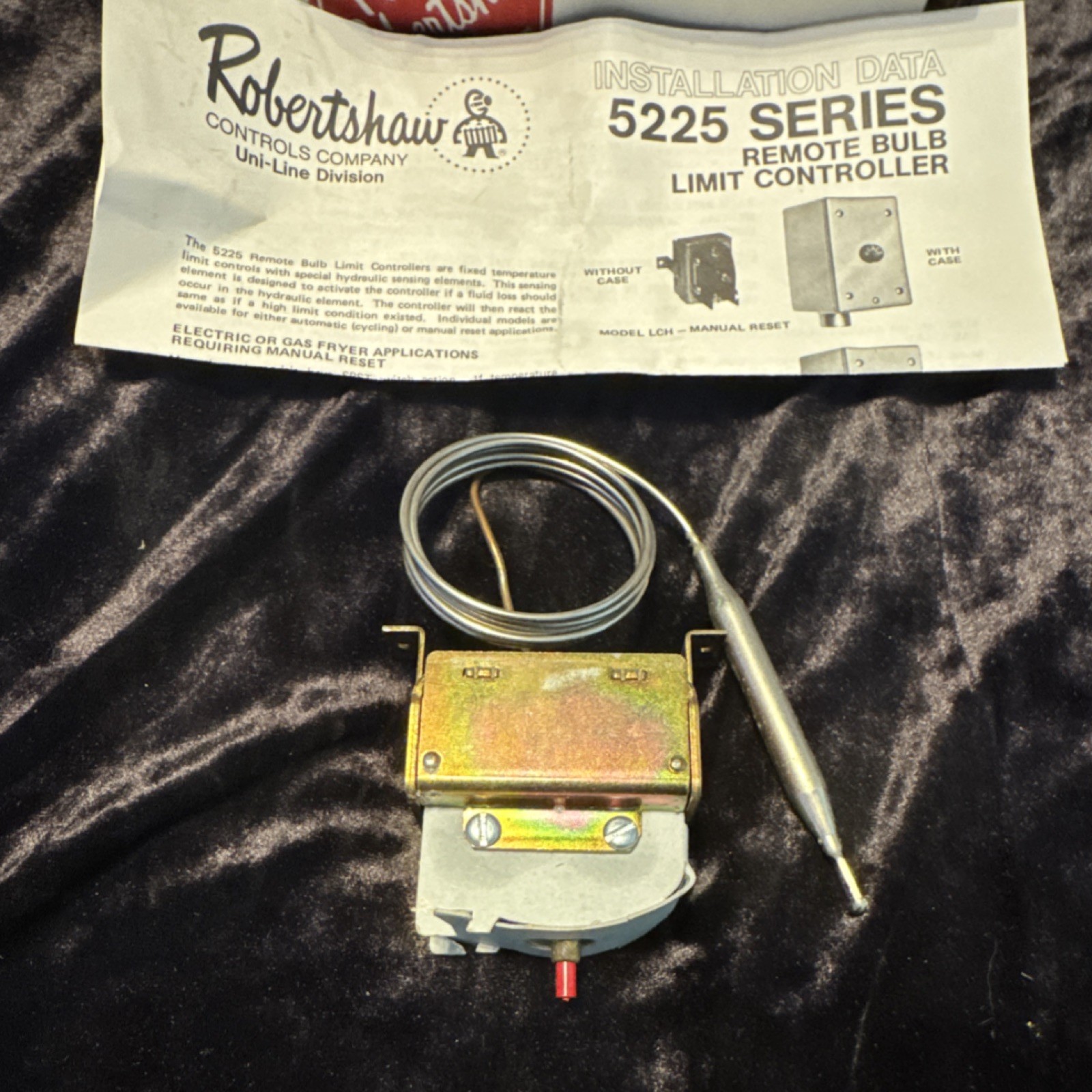 Robertshaw 5225 Series 5225-046 Remote Bulb High Limit 440F Manual Reset