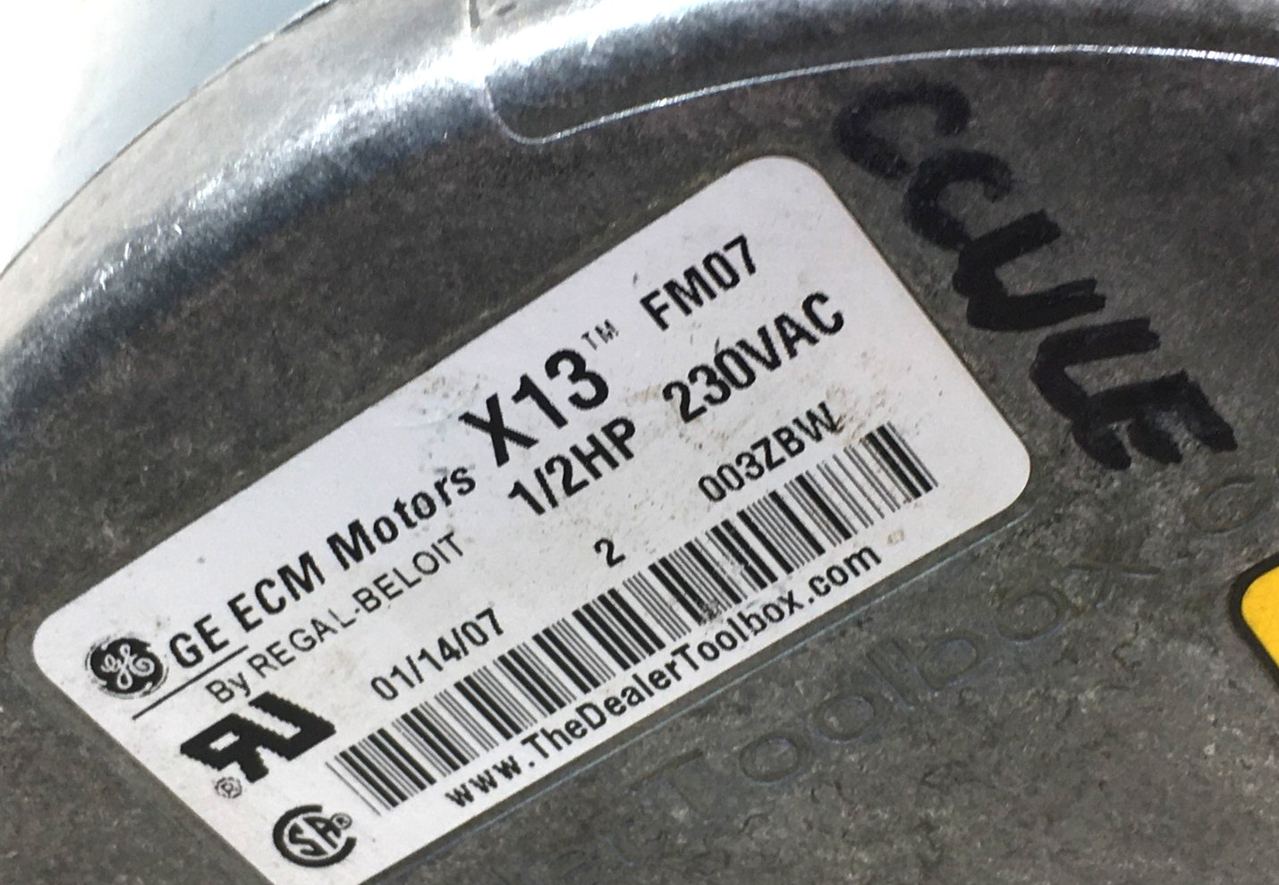 GE X13 FM07 5SME39HXL017 Blower Motor HD44AE137 1/2HP 230V CCWLE used #ME320