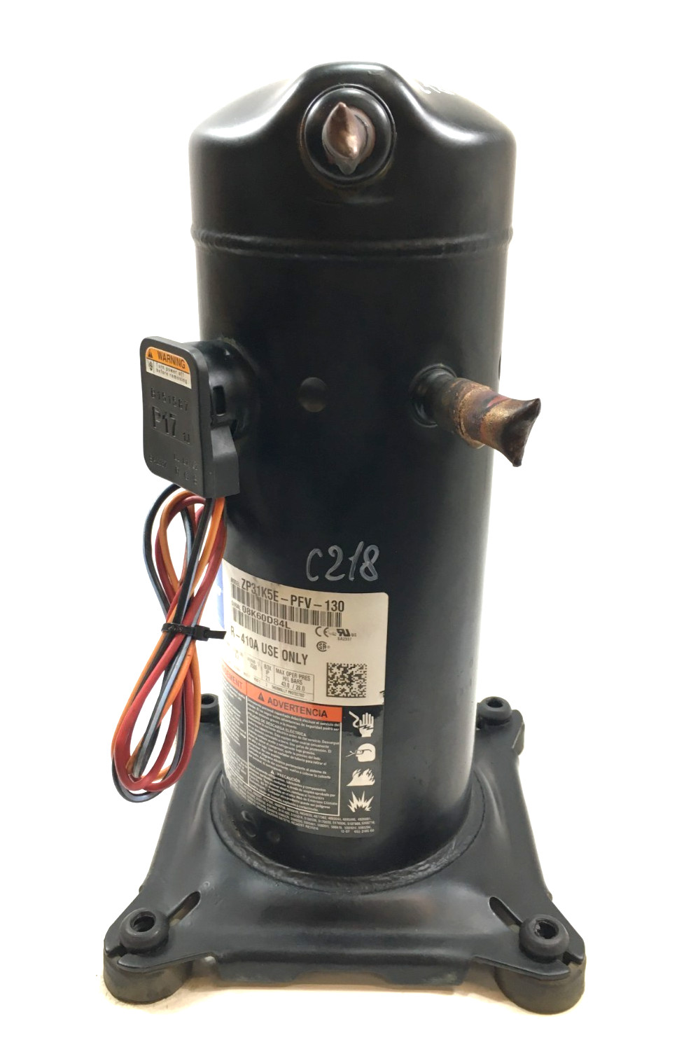Copeland 2.5 Ton Scroll Compressor ZP31K5E-PFV-130 R410A 208/230V 1 PH used C218