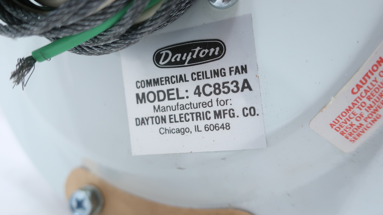 Dayton 4C853A Commercial Ceiling Fan 120v-ac 48in