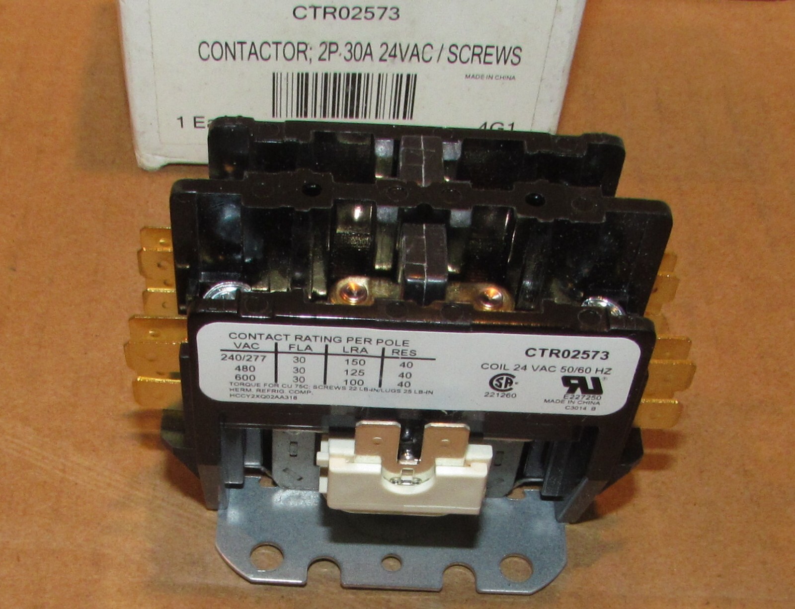 Trane American Standard Relay Contactor 2 Pole 24v CTR2573 CTR02573