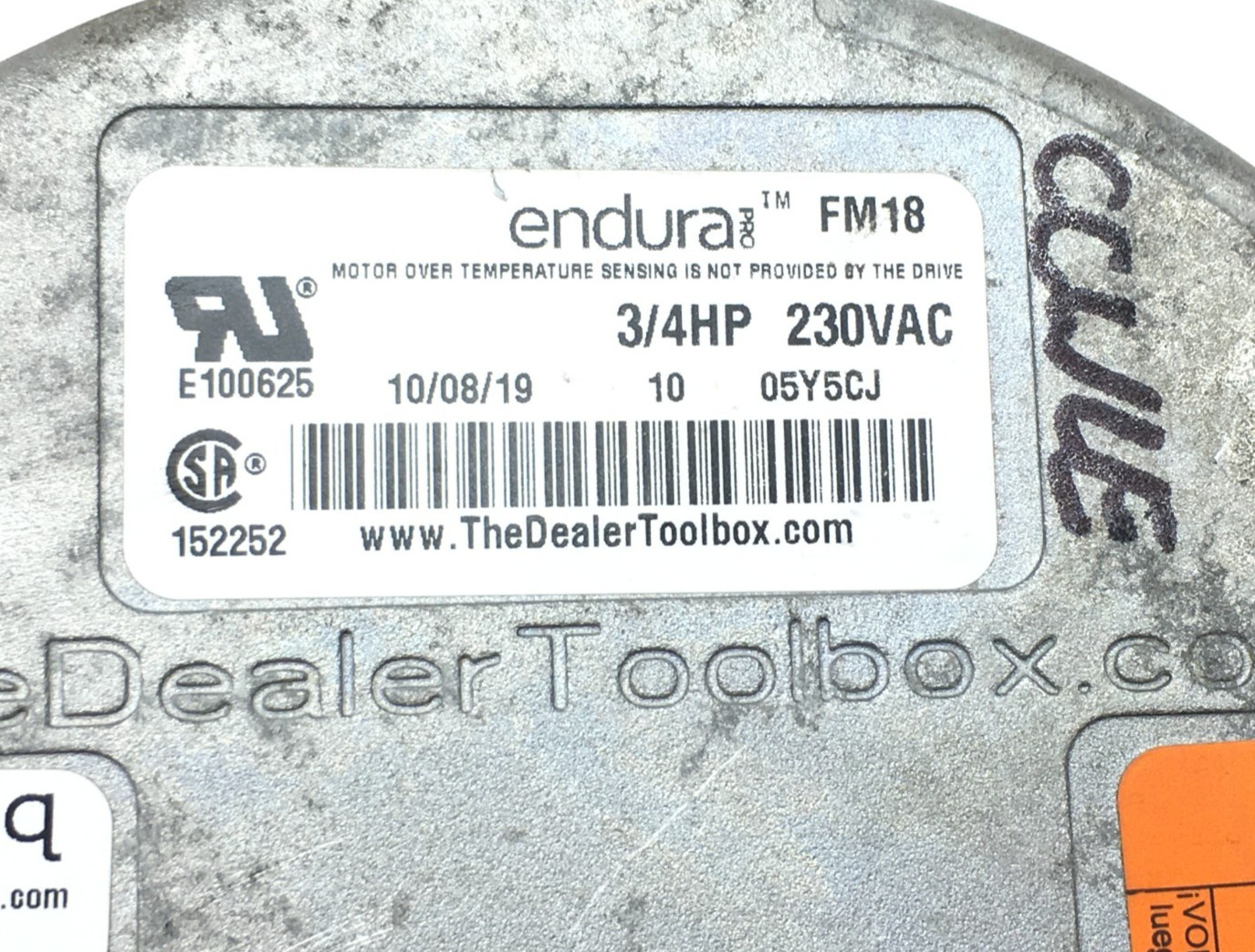 Genteq Endura FM18 Module Only 3/4HP 230V CCWLE used #Z366