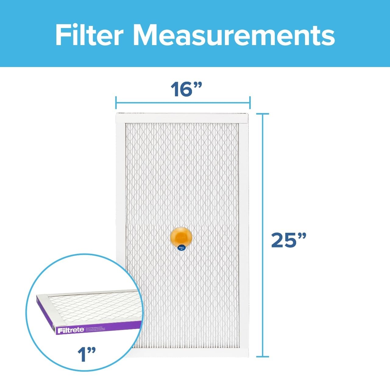 Filtrete 16x25x1 AC Furnace SMART Air Filter, MERV 12, MPR 16x25x1, White