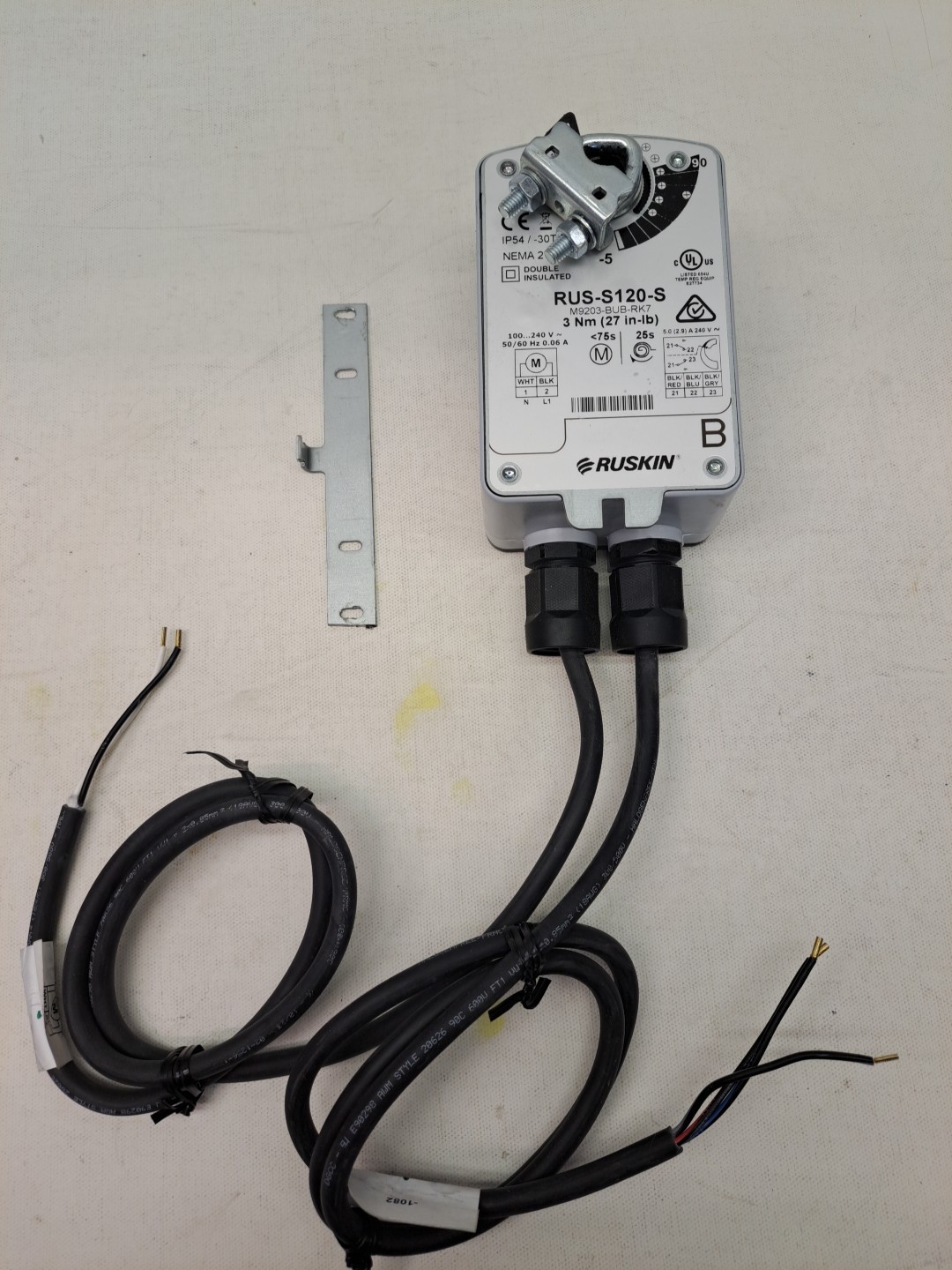 Ruskin RUS-S120-S electric on/off spring return actuator NEW, no box