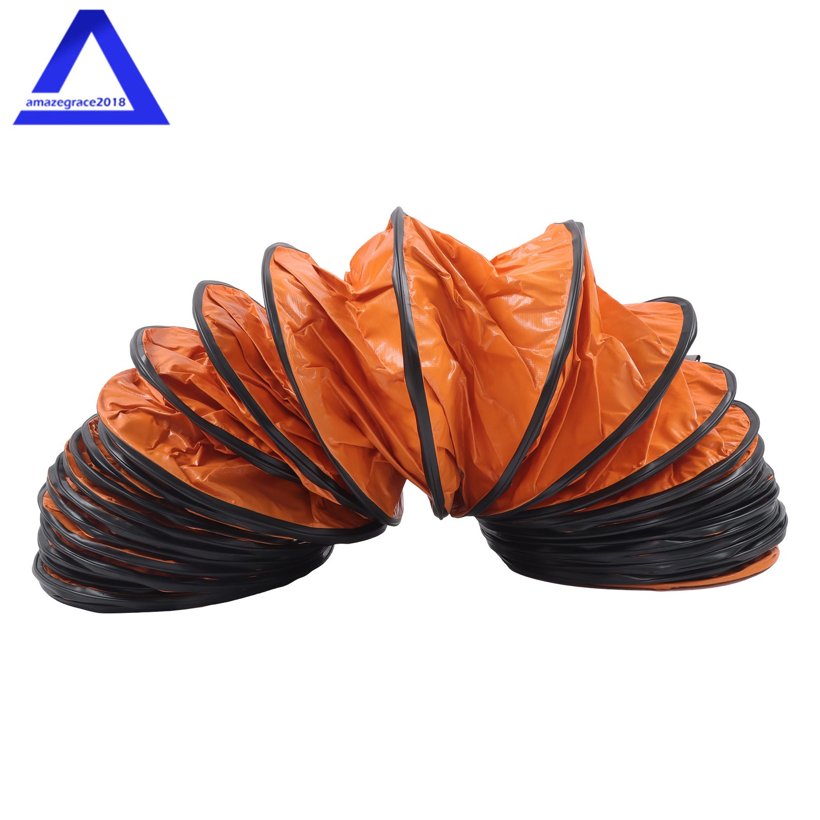 PVC Flexible Duct Hose for Ventilator Blower Fan w/ Rope & D-Ring 10″ × 25FT