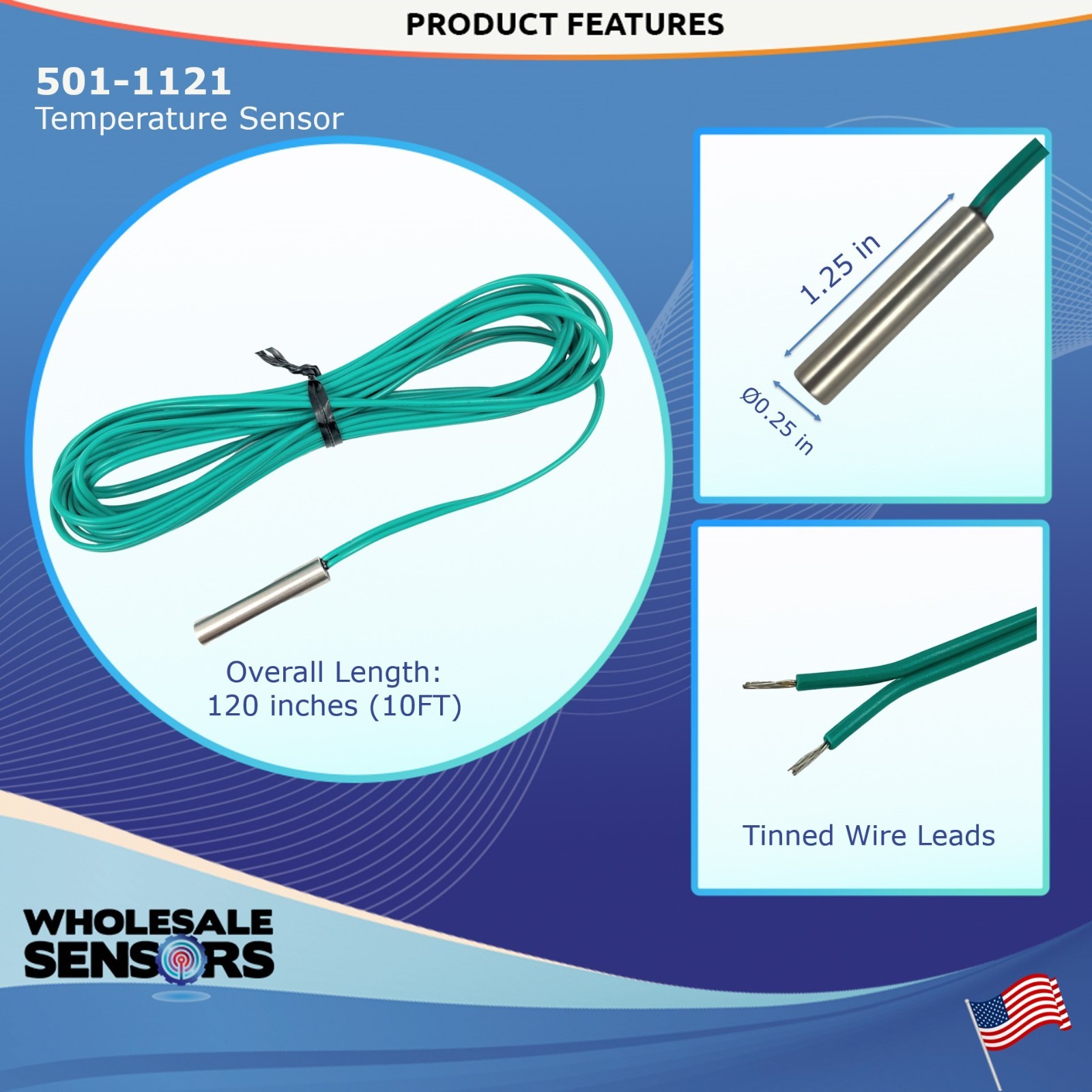 Emerson 501-1121 Replacement Temperature Sensor 12 Month Warranty