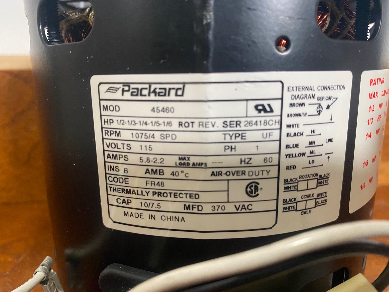 Packard 45460 – Direct Drive Blower Motor – Multi-horsepower