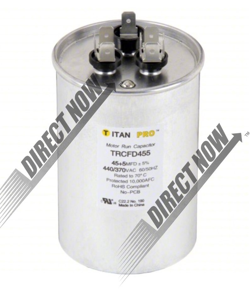 45+5 MFD 440V ROUND CAPACITOR = TO GE GENTEQ Z97F9851 97F9851