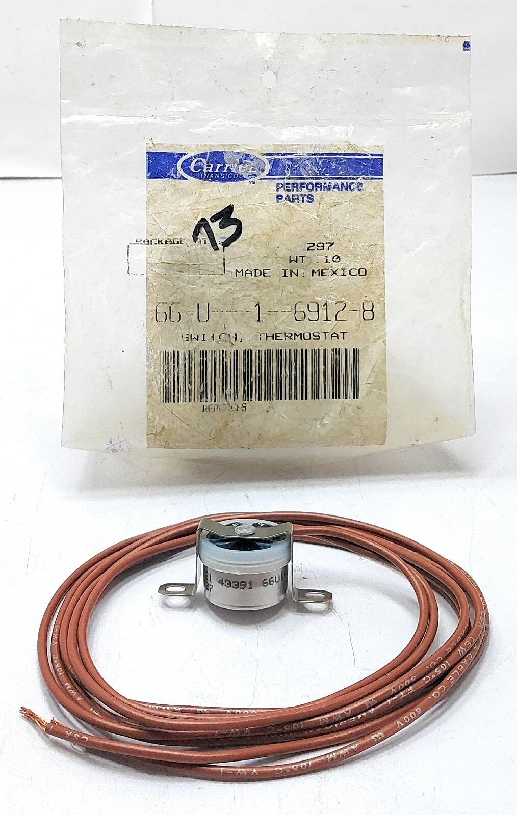 Carrier Transicold 66-U-1-6912-8 297 Switch Thermostat Part Mexico
