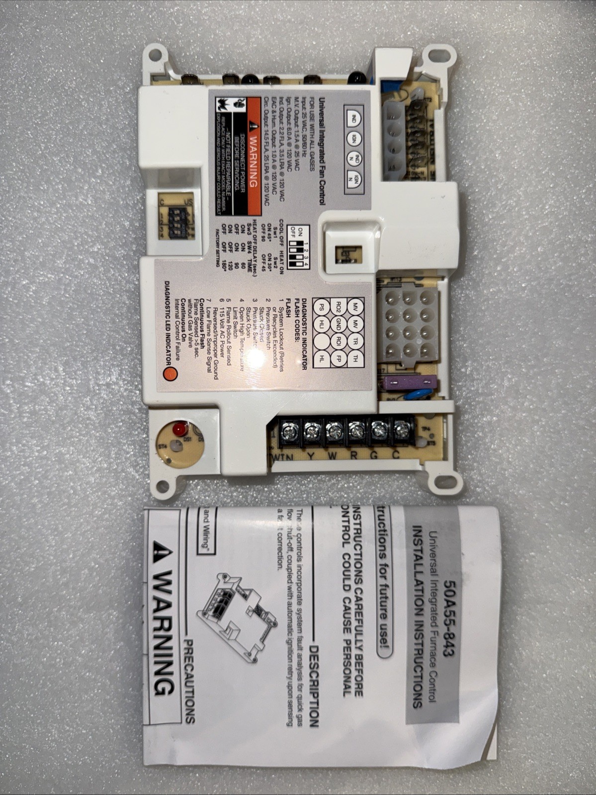 50A55-843 Integrated Furnace Control Board Compatible White Rodgers 50A50 50A55