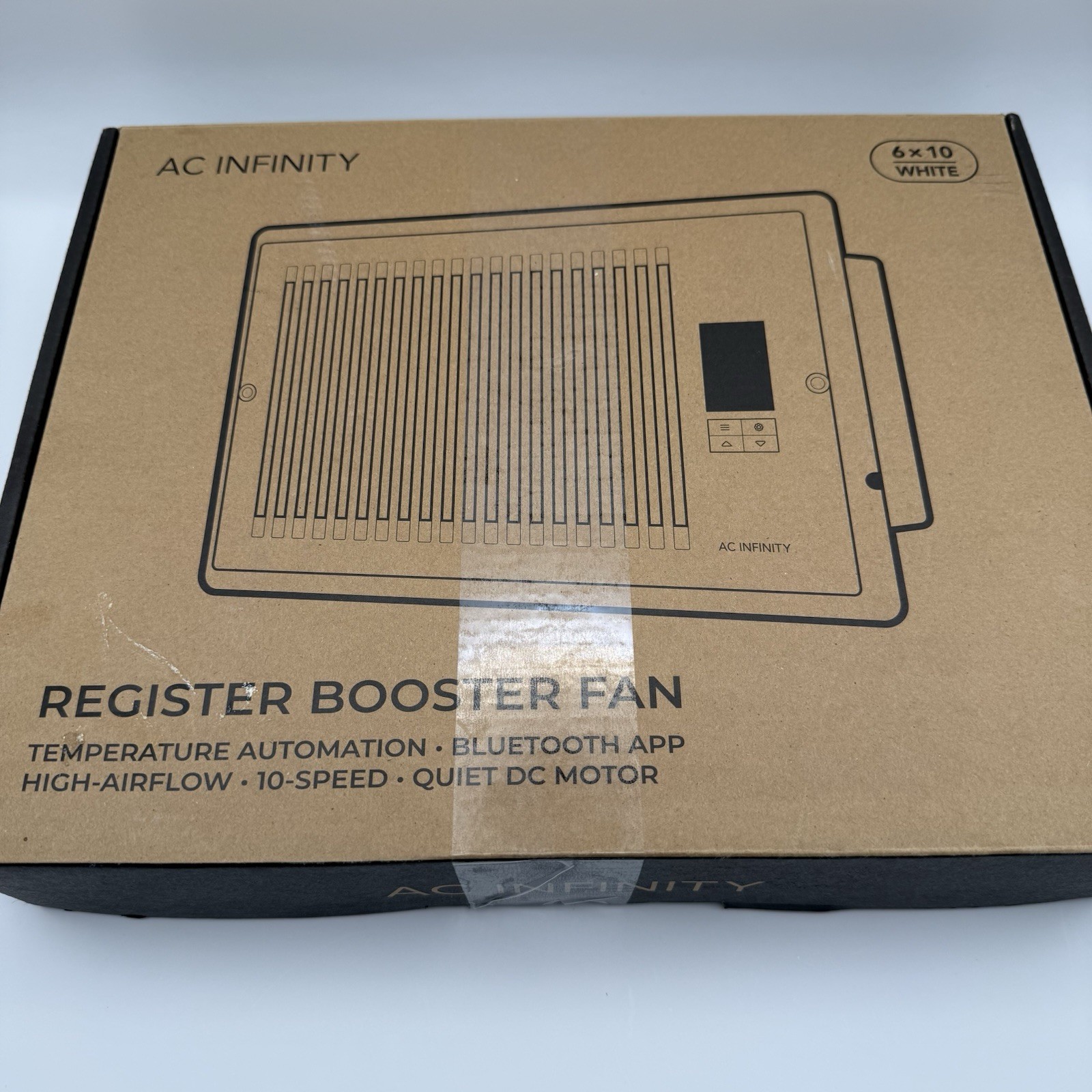 AIRTAP INFINITY Register Booster Fan White 6”x10” Improves Heating/Cooling