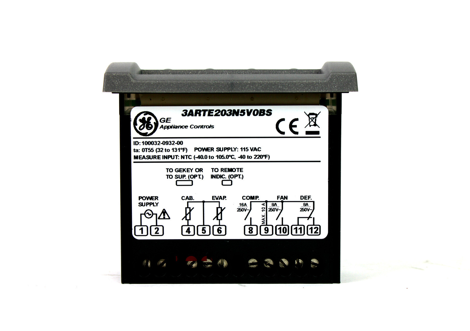General Electric 3ARTE203N5V0BS Thermostat for Ventilated Refrigeration 115V AC