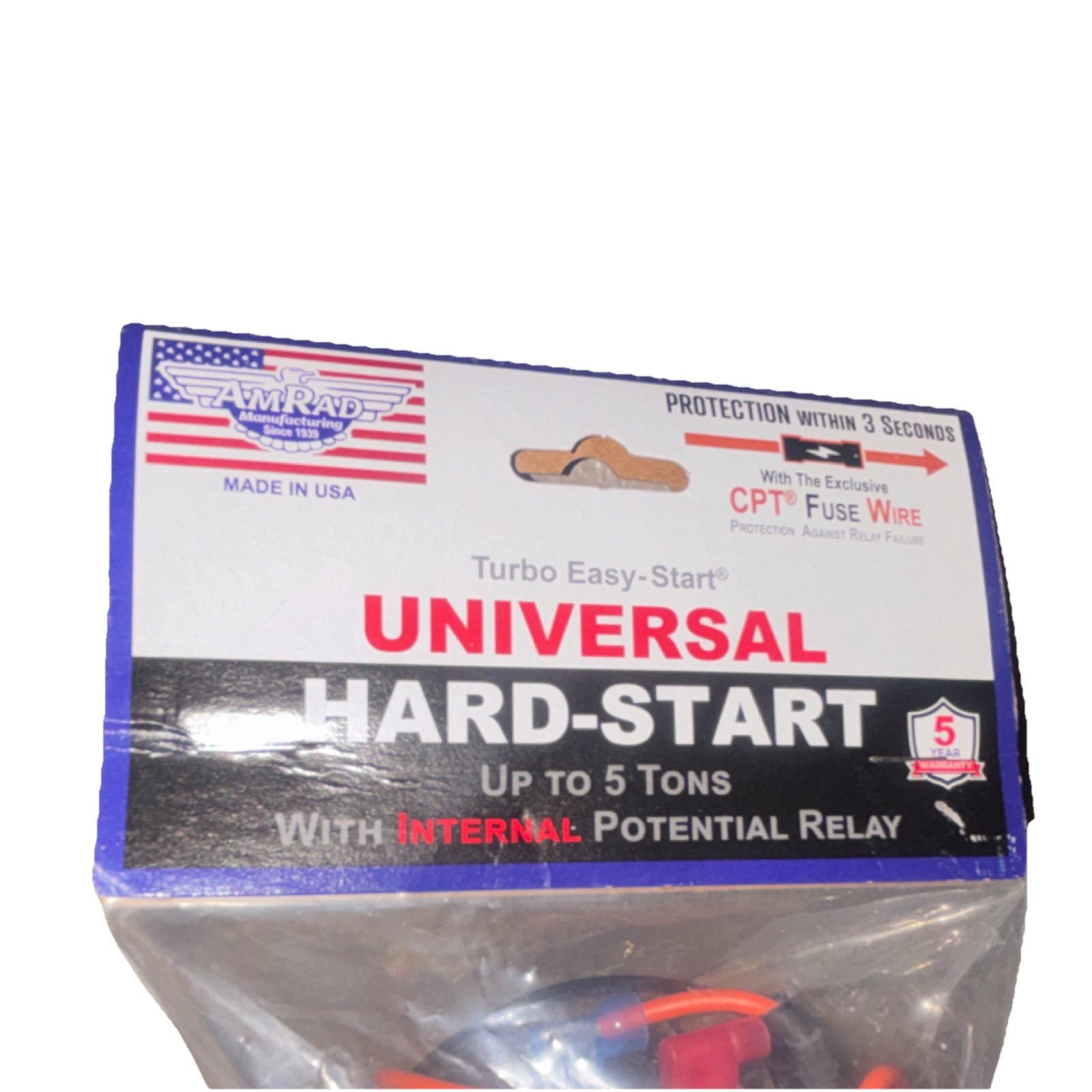 AMRAD Turbo Easy-Start Universal Hard Start Capacitor for AC Up to 5 Tons