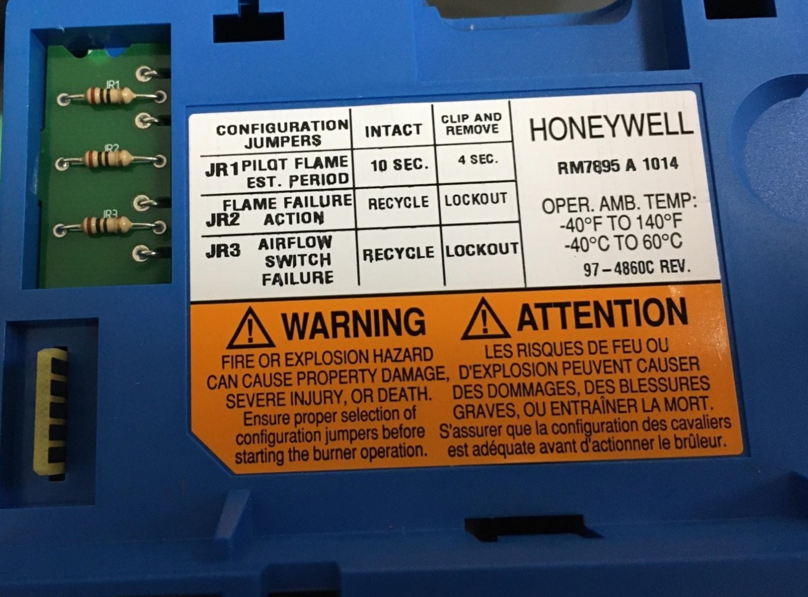 Honeywell RM7895A1014 On-Off Primary Burner Control