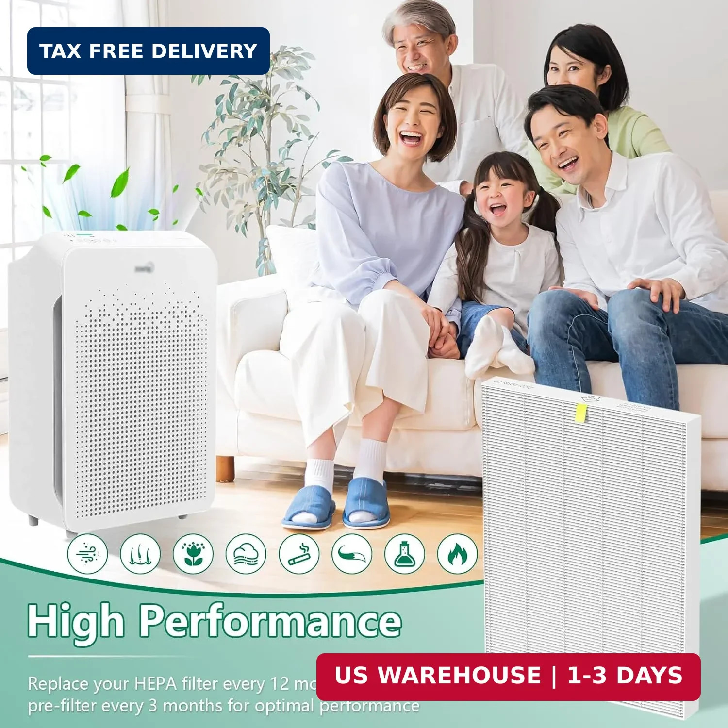 4 Pack C545 True HEPA Replacement Filter S Compatible with Winix C545 Air Purifi
