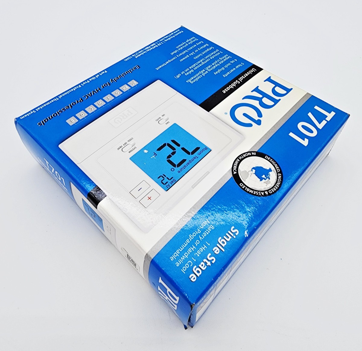 PRO1 IAQ T701 Thermostat Single Stage 1 Heat/1 Cool NIB Non-Programmable