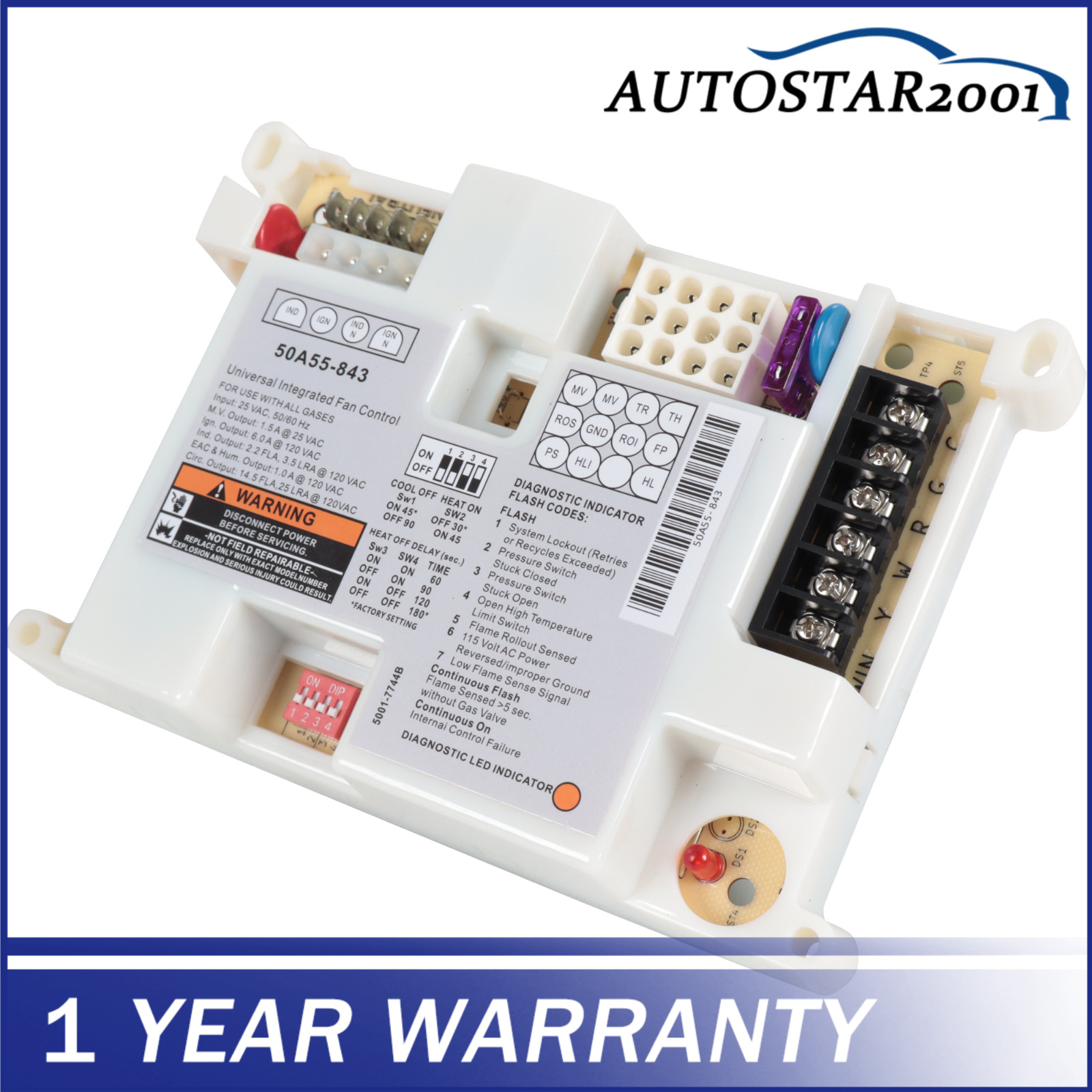 50A55-843 Fit For White Rodgers Lennox Integrated Furnace Control Board NEW