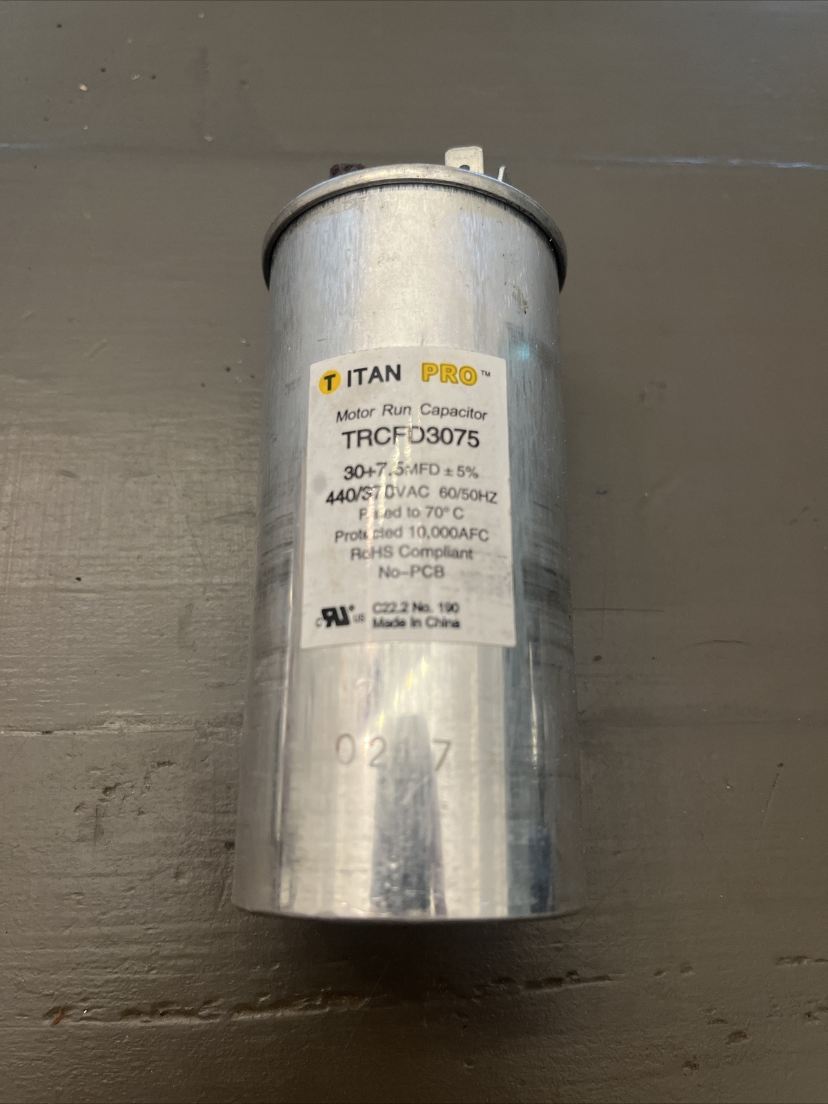 Titan Pro TRCFD555 55+5 MFD 440 370V Round Motor Run Capacitor