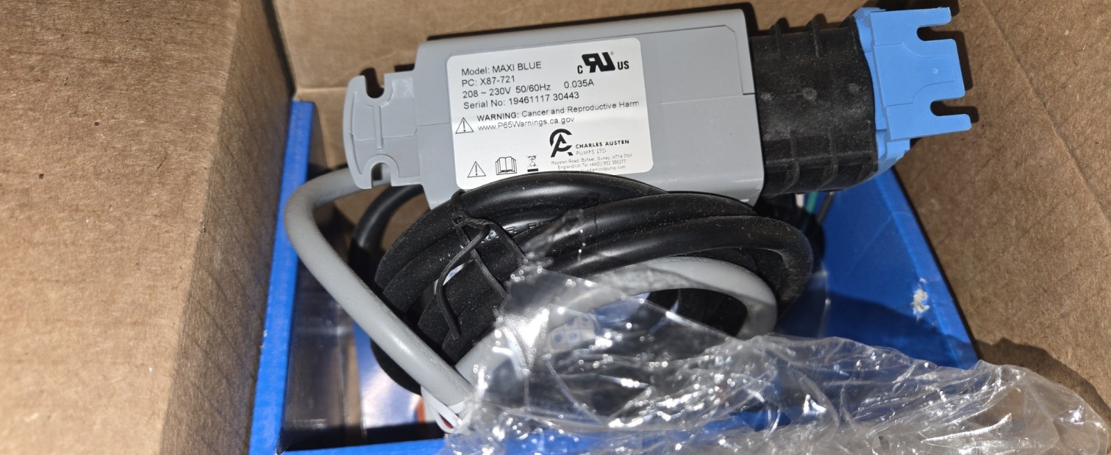 Blue Diamond MaxiBlue Condensate Pump HVAC X87-721 208/230v