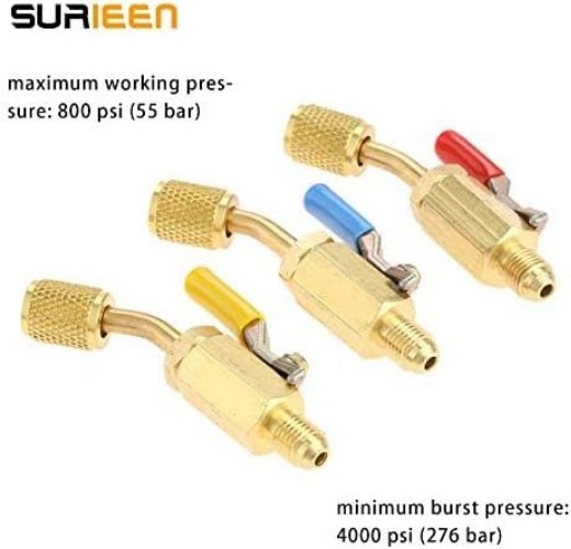 Air Conditioning Refrigerant Ball Valve 1/4’’ SAE, R410A R134A R12 R22 HVAC S…