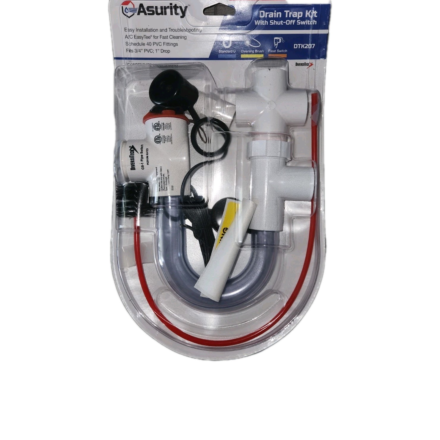 Condensate Trap With Switch For Air Conditioning Drains To Prevent Overflows.
