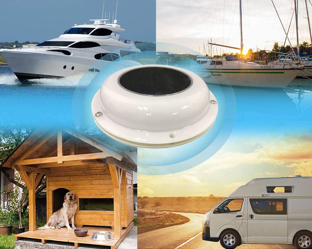 Solatek Solar Ventilation Fan Battery For Boat Yacht Camper Home White