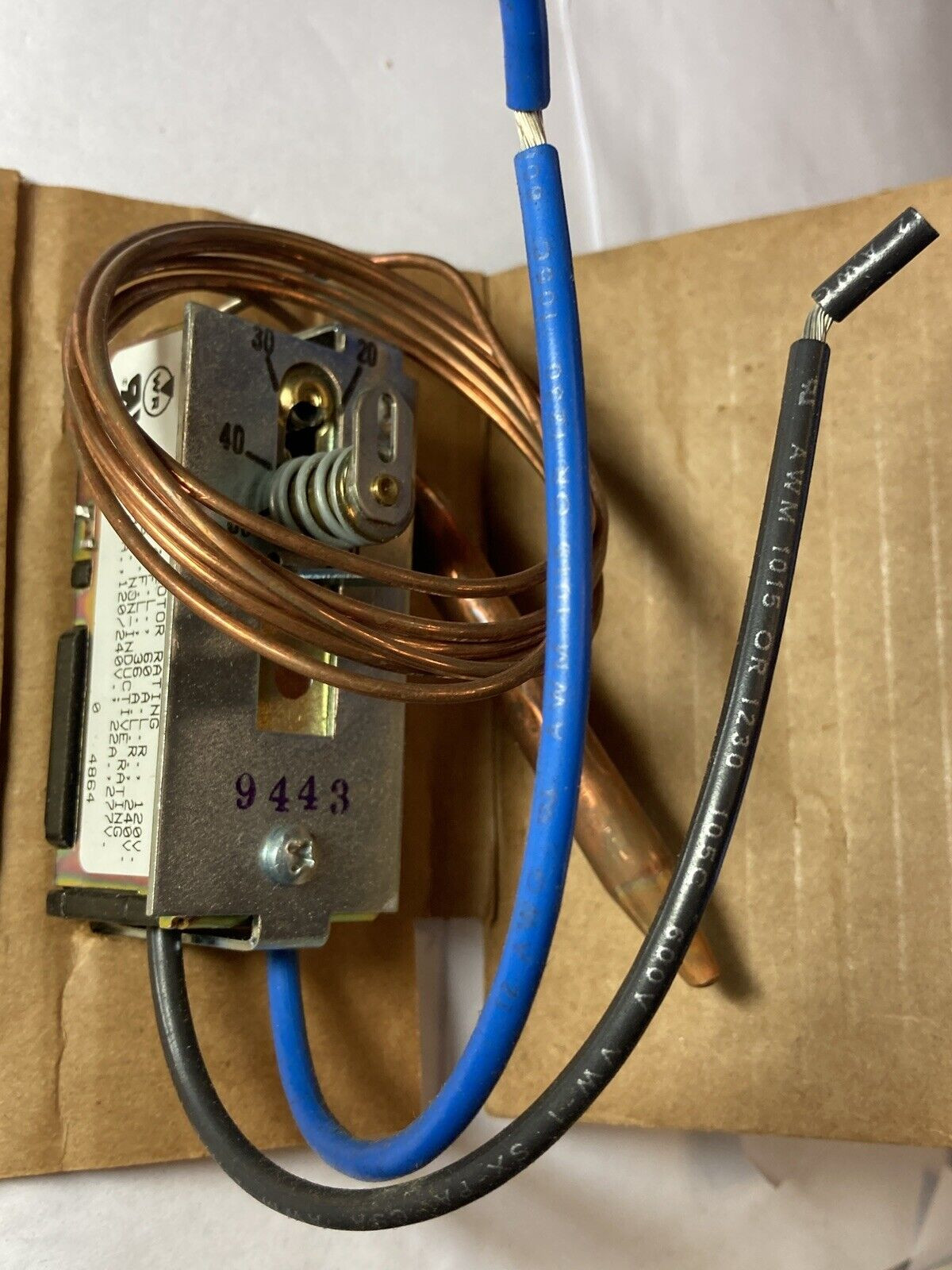WHITE RODGERS 2B61-430 COMMERCIAL REMOTE THERMOSTAT- 0-50 DEG. F- 40″ CAPILLARY