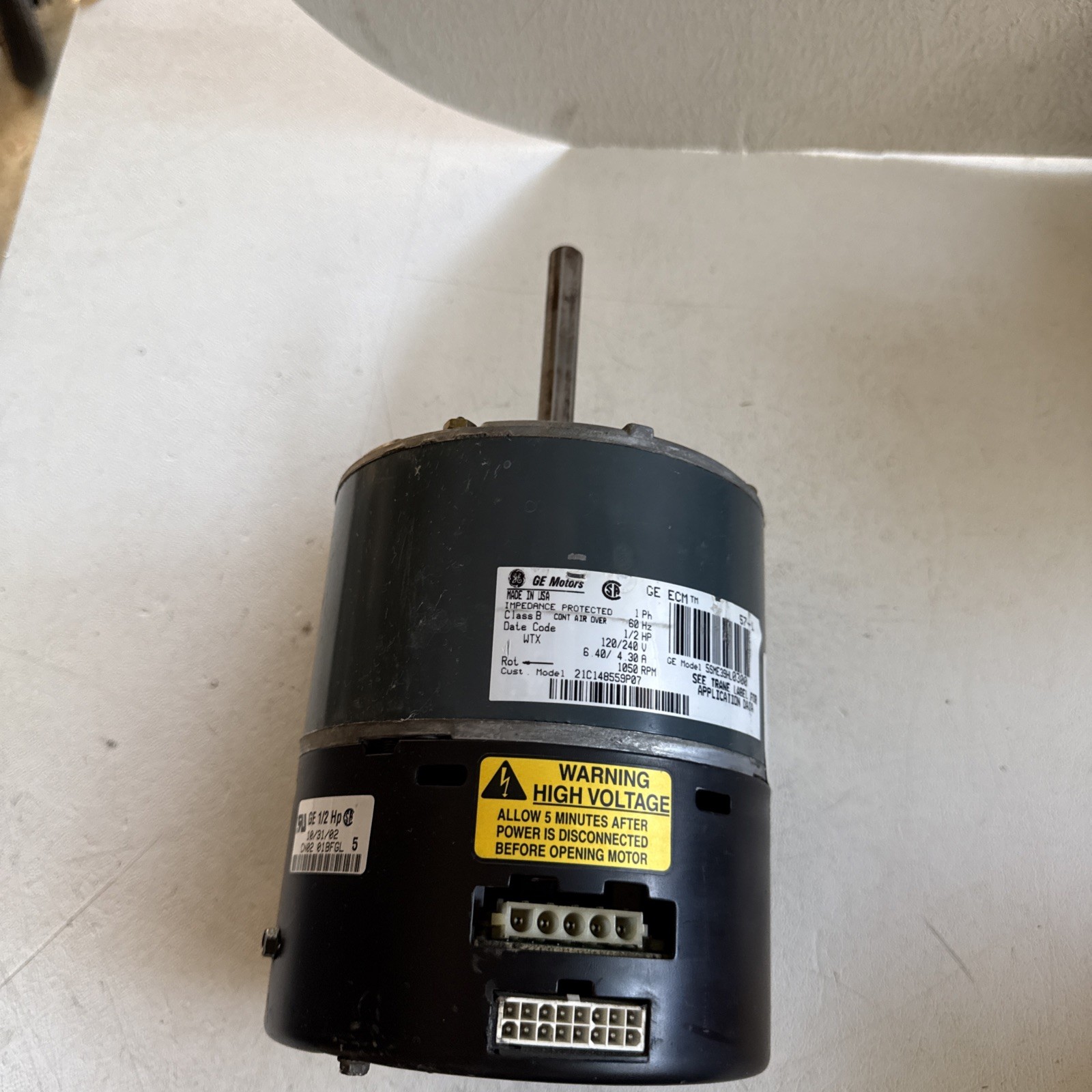 GE Motors 5SME39HL0300 OEM 1/2hp 200/230 V CCW Rotation Motor D341314P02