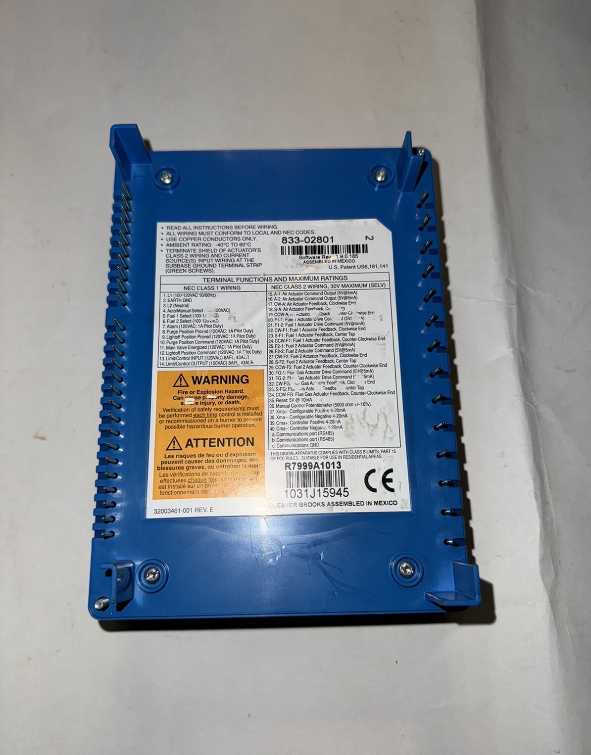 Cleaver Brooks 833-02801 R7999A1013 833 02801 Controller 83302801