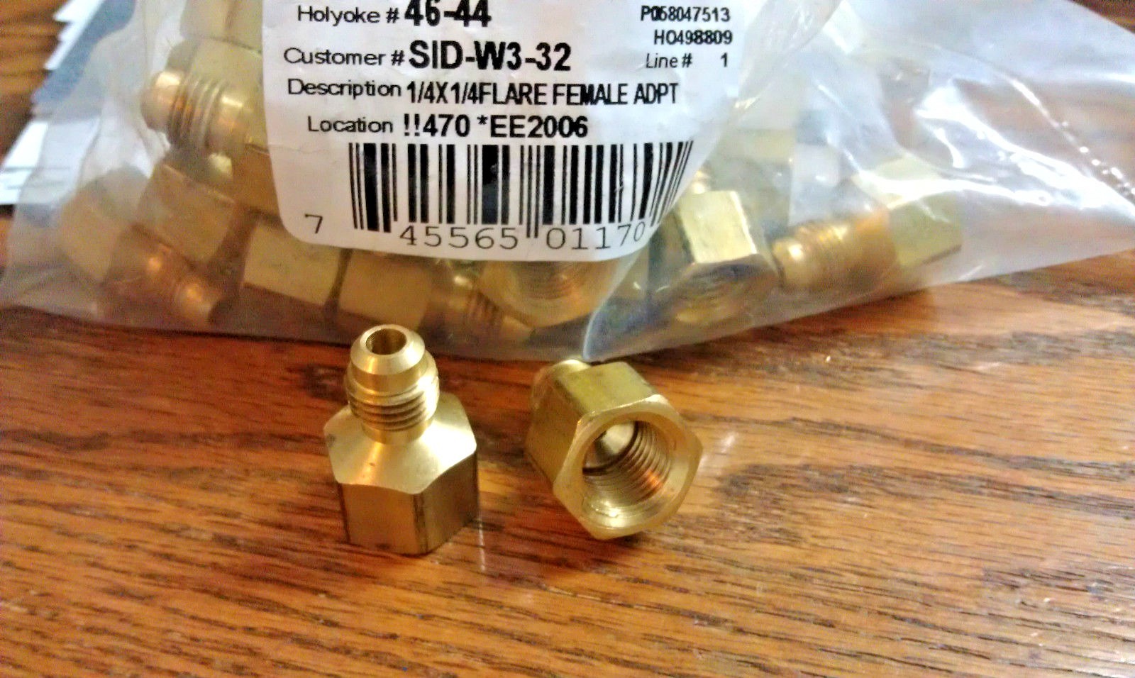 Pipe to Flare Adapter 1/4″ NPT Female x 1/4″ Male Flare Brass