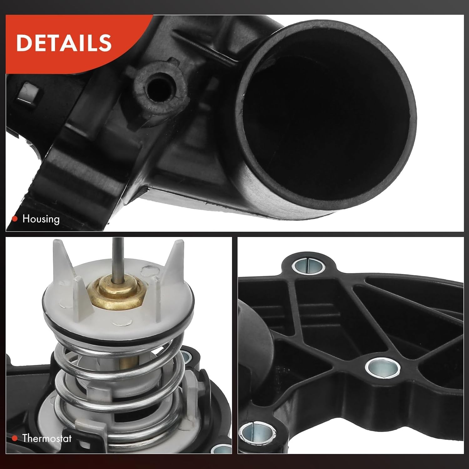 Engine Coolant Thermostat Housing Assembly with Gasket Compatible with Q5 Q7