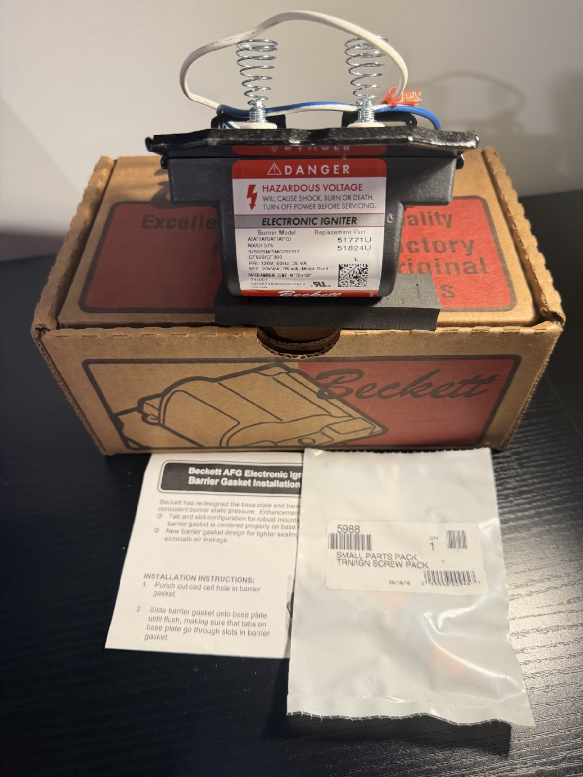 Beckett Electronic Oil Burner Igniter 51771U 120V A,AF,AFG