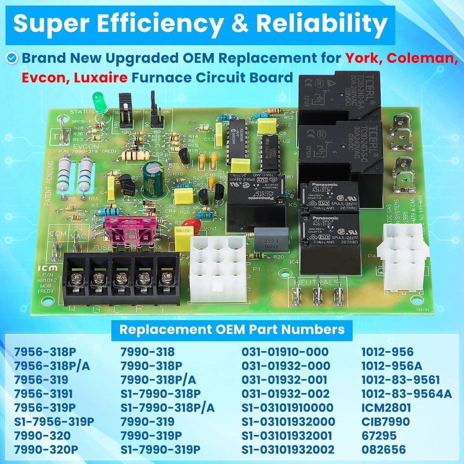 Upgraded Circuit Board for York Luxaire Furnaces