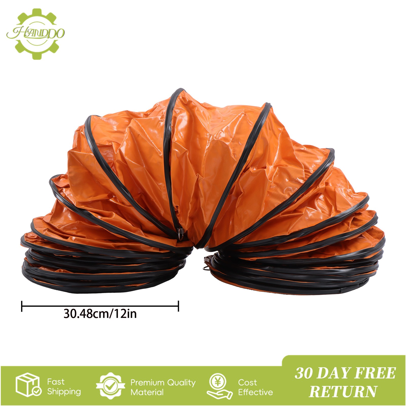 12″×16ft PVC Flexible Duct Hose, HVAC Duct Hosing Flame Retardant for Ventilator