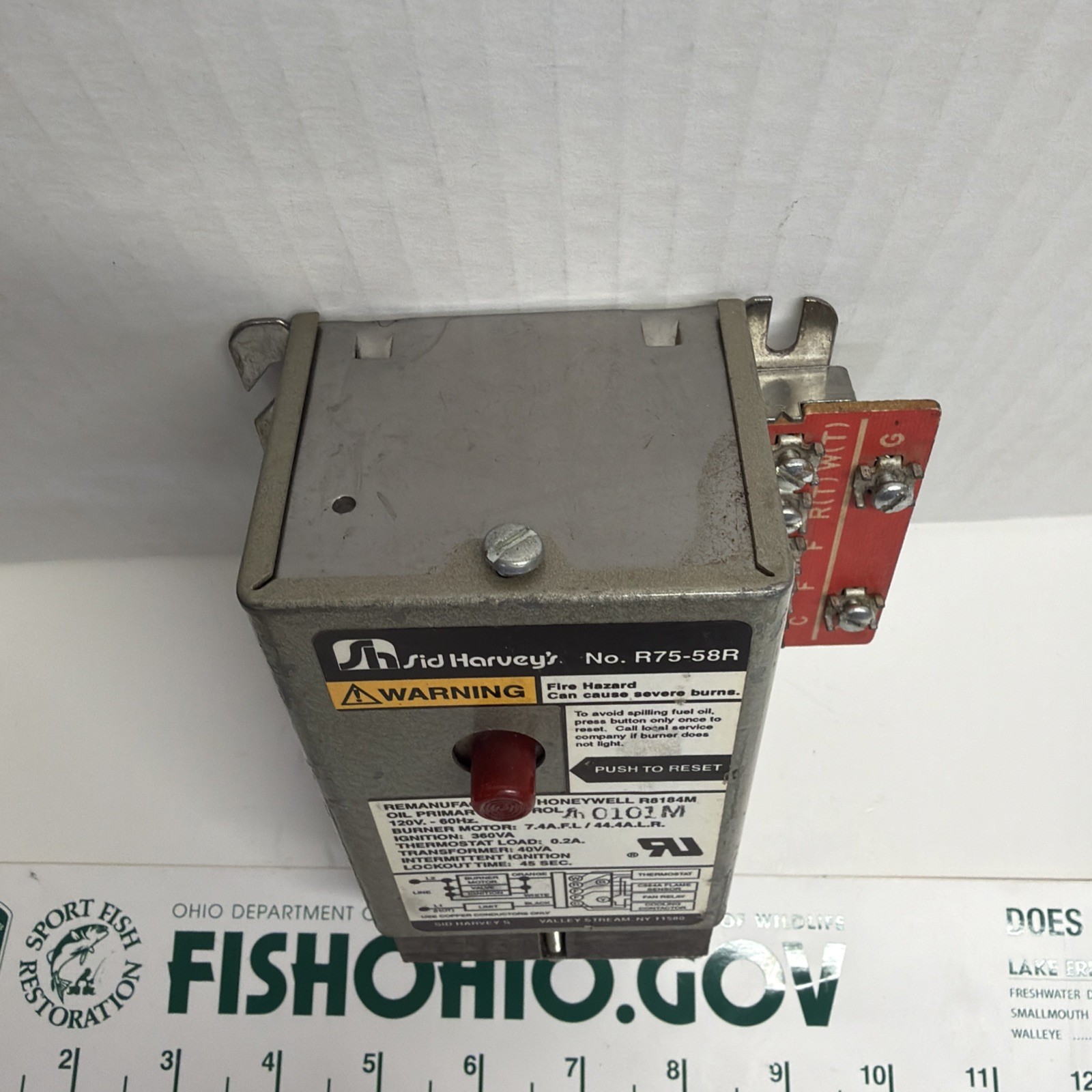 SID HARVEYS R75-58R OIL PRIMARY CONTROL HONEYWELL R8184M