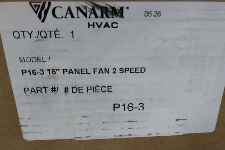 Canarm P16-3 16 In Blade Diameter 115VAC Panel Fan