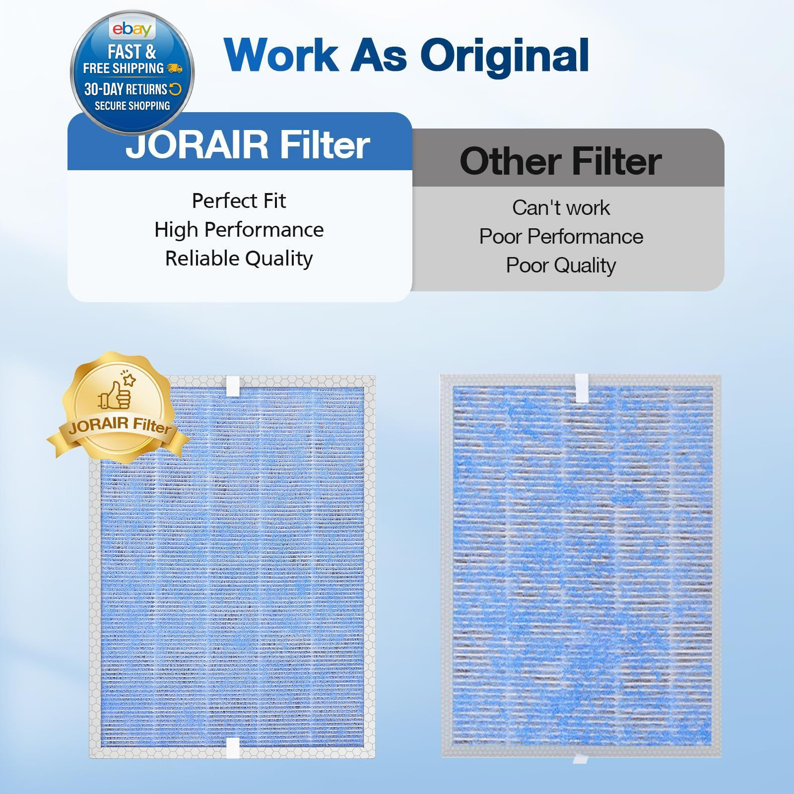 2 PACK MSA3/MSA3S HEPA Replacement Filter 11.4″ x 15.5″ x 1.2″, White-2 Pack