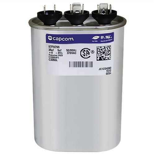Genteq GE Oval Dual Capacitor 35/5 uf MFD 370 volt 97F9796 C3355L 97F9685