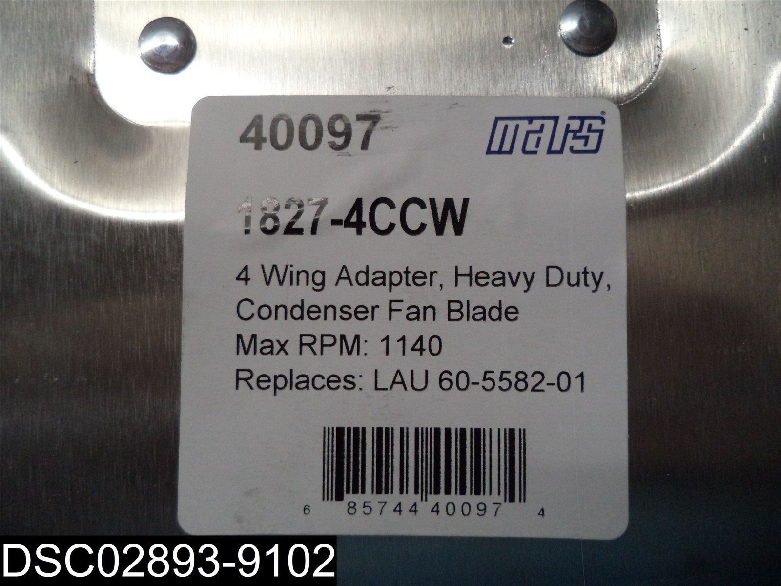 40097 Mars Replacement Alum 4-Wing Condenser Fan Blade 18″ Dia Cw Hubless