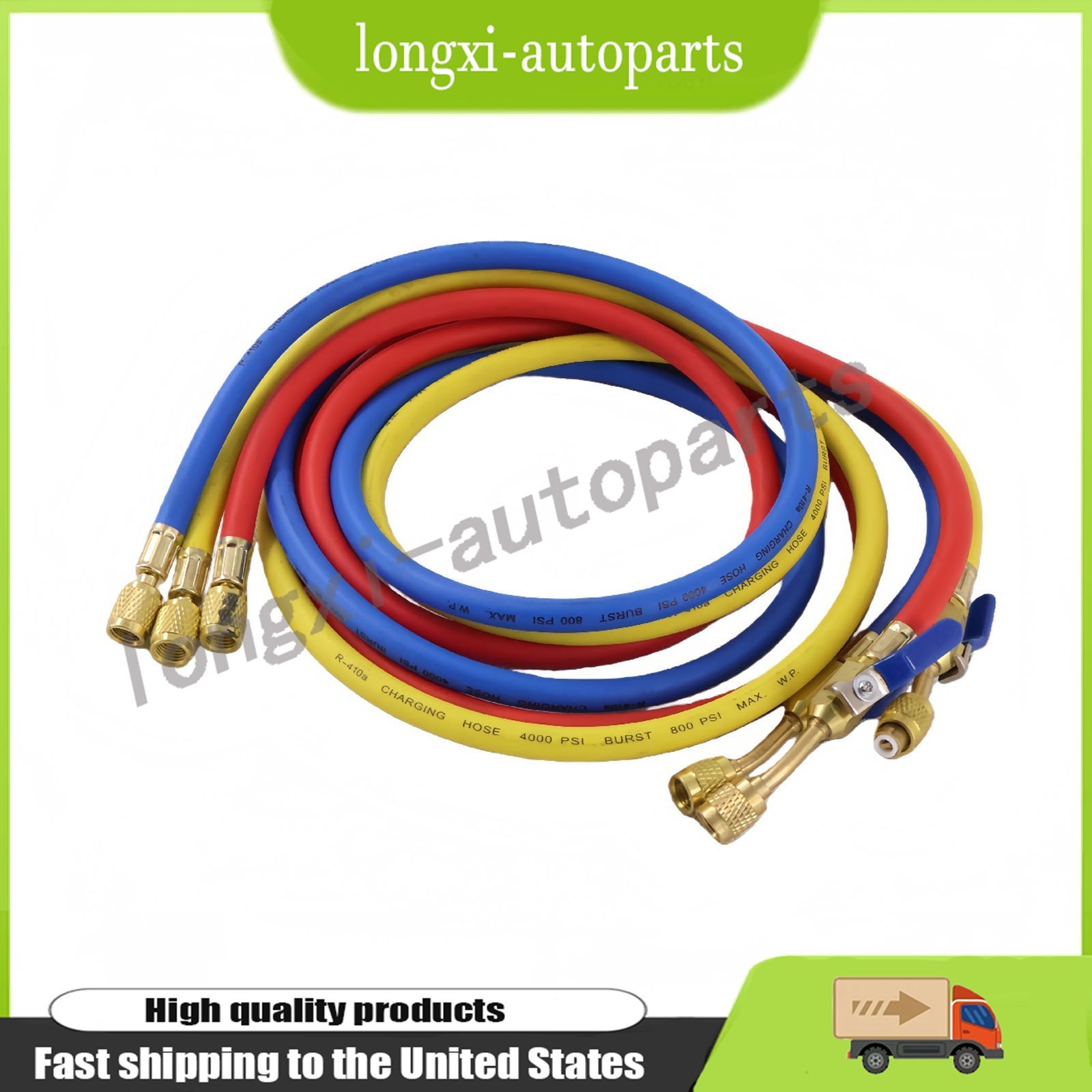 NEW For Yellow Jacket 29986 Plus II 72″ HVAC Charging Hose Set 1/4″ (3-Pack) USA