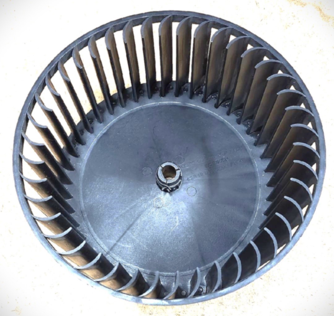 Carrier 428 19 007: Blower fan wheel, black, 8-1/4″OD x 4″ TH w/ 1/2″ D-shaft