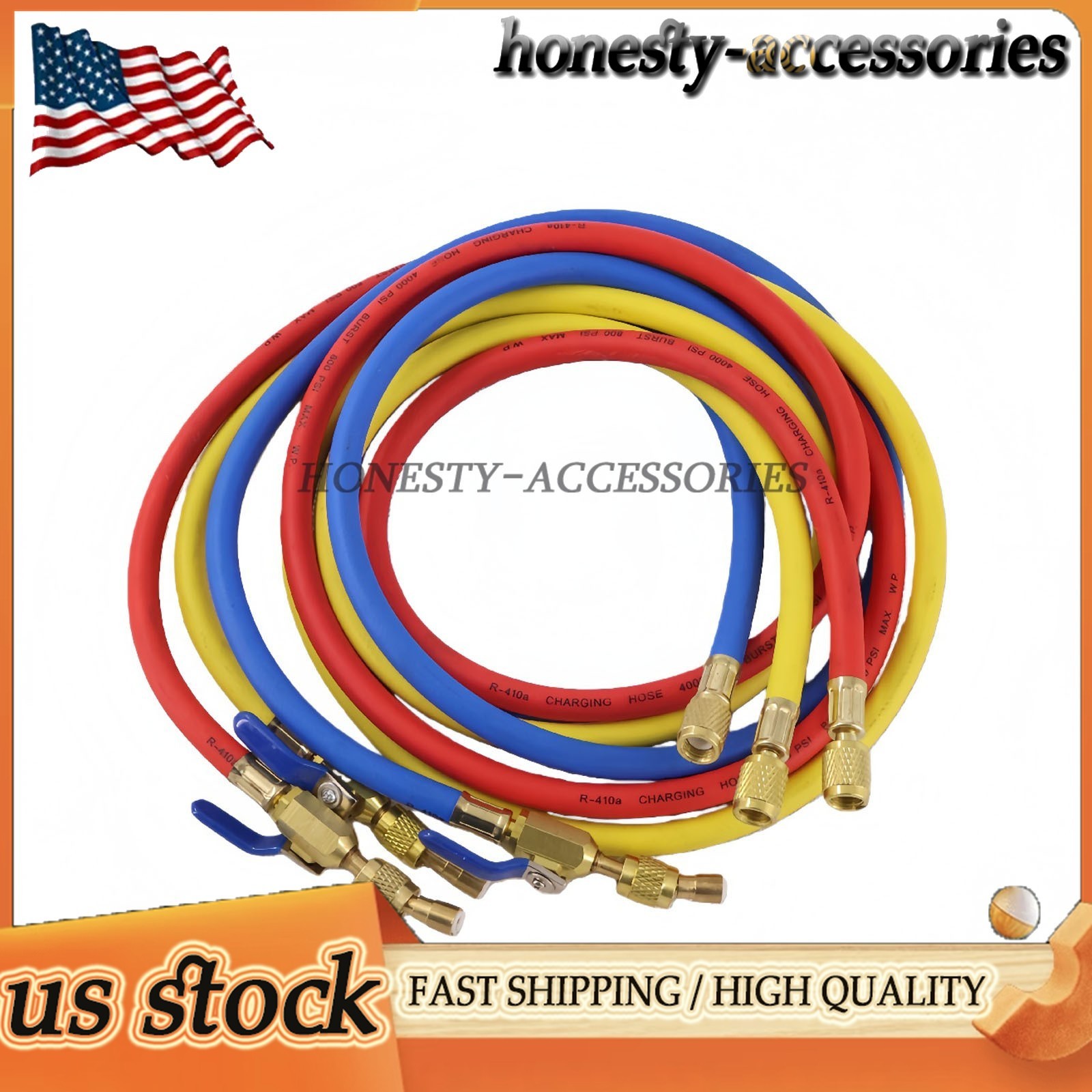 3X Plus II 1/4″ Hose with Compact Ball Valve End Refrigerant Charging Hose 29986