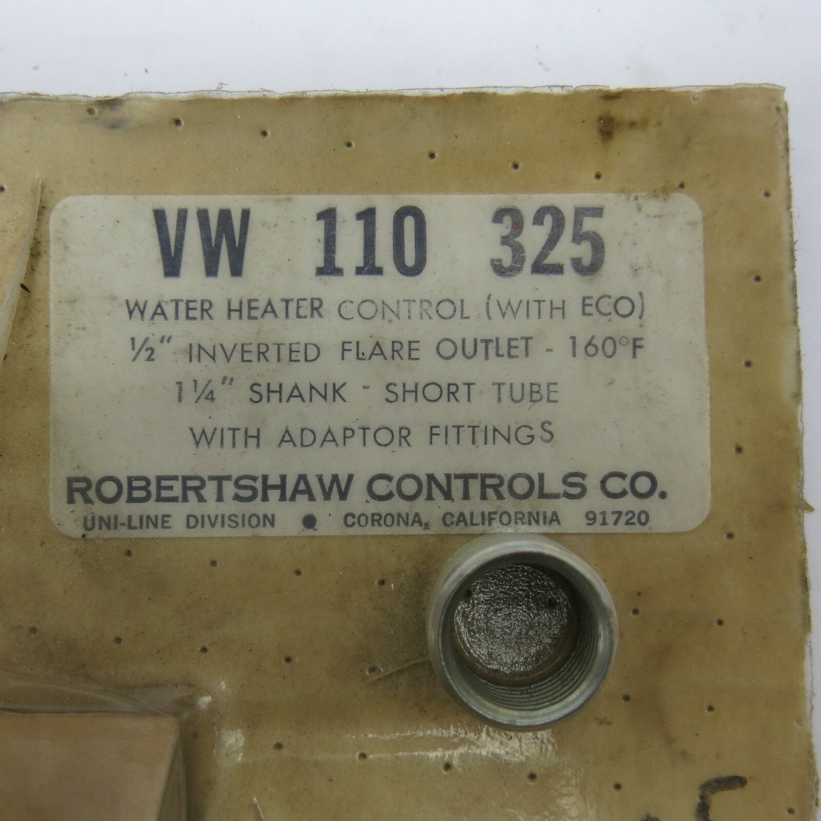 WATER HEATER CONTROL W/ECO ( VW 110 325 ) BY ROBERTSHAW Brand New
